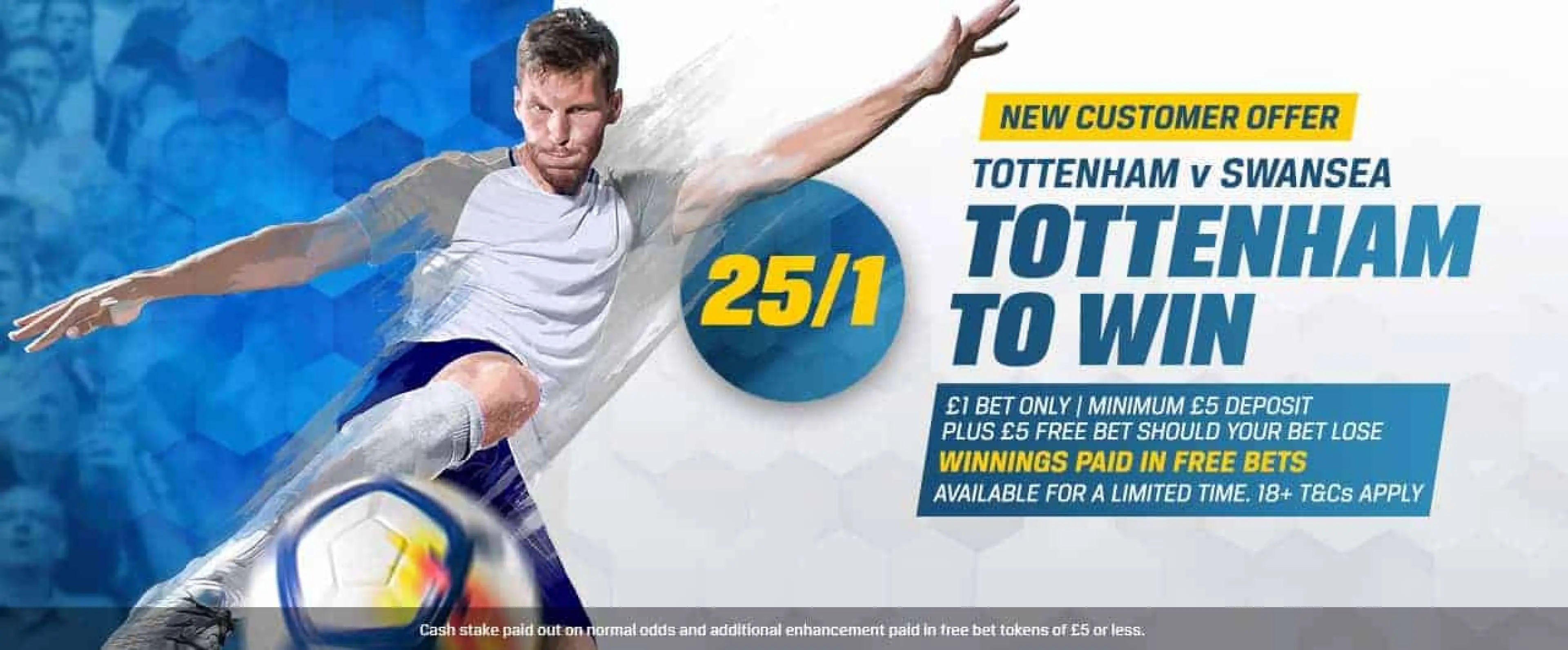 Tottenham Hotspur new customer offer v Swansea City odds